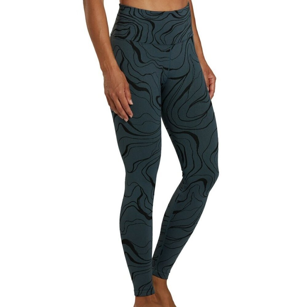 Spiritual Gangster Love Sculpt Jacquard Legging in Deep Sea Blue Swirl Size XS/S